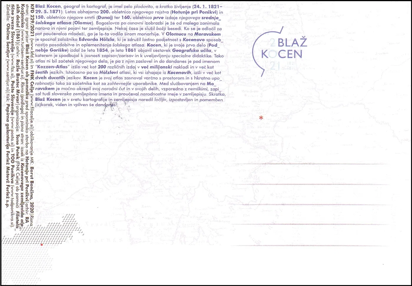 200 LET ROJSTVA BLAŽ KOCEN PRVI DAN 1821 - 1871